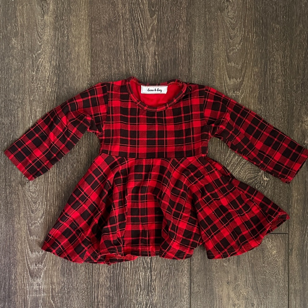 Lucas & Lucy Boutique Red & Black Plaid  Dress